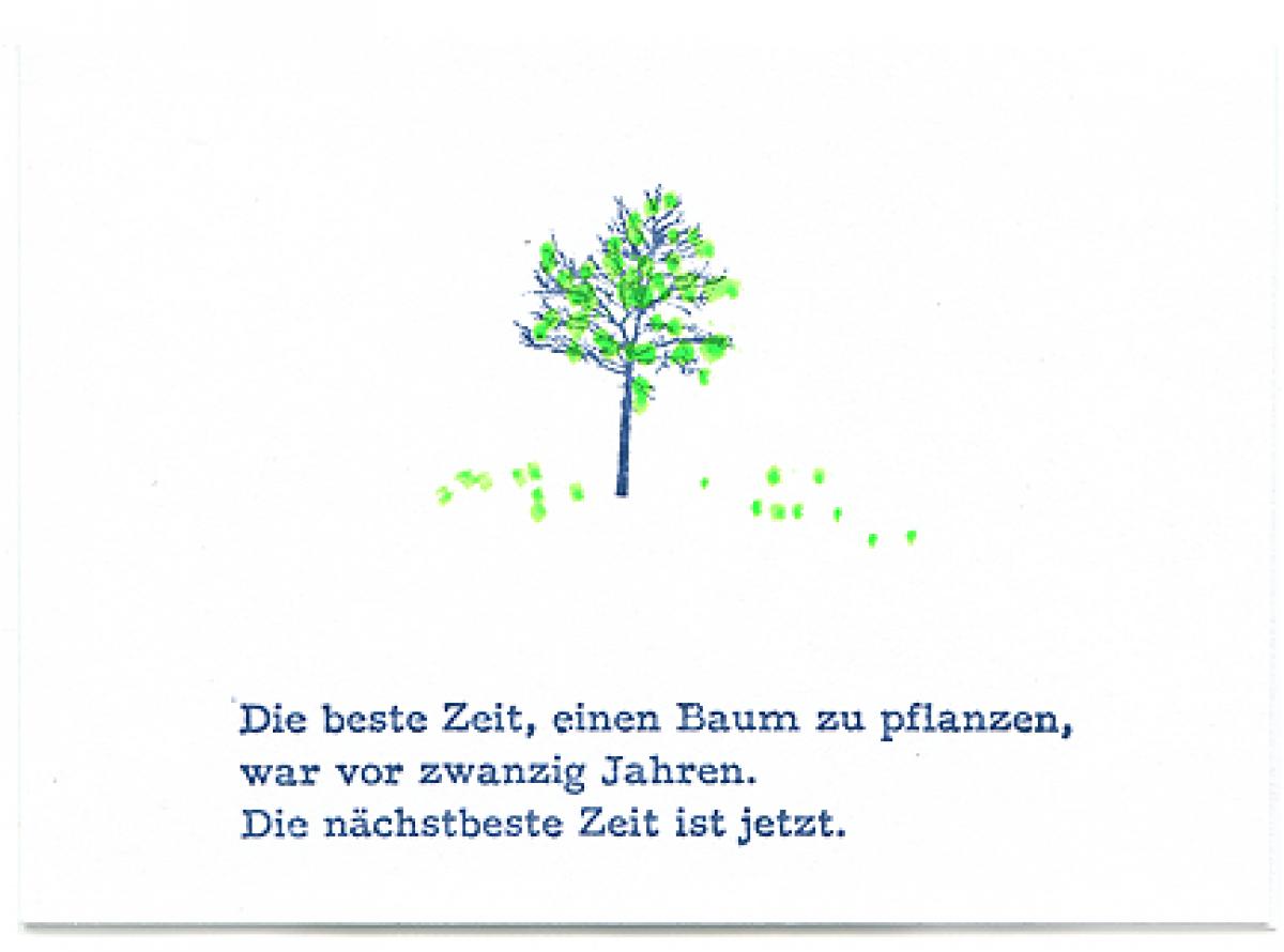 handgemachte Grußkarte: Baum pflanzen