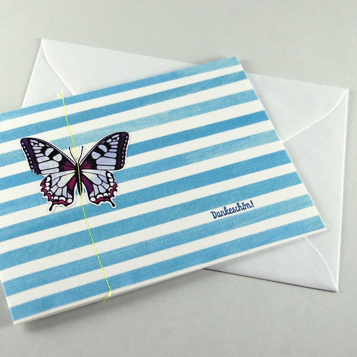 Schmetterling + Dankeschön! - Grußkarte zum Bedanken