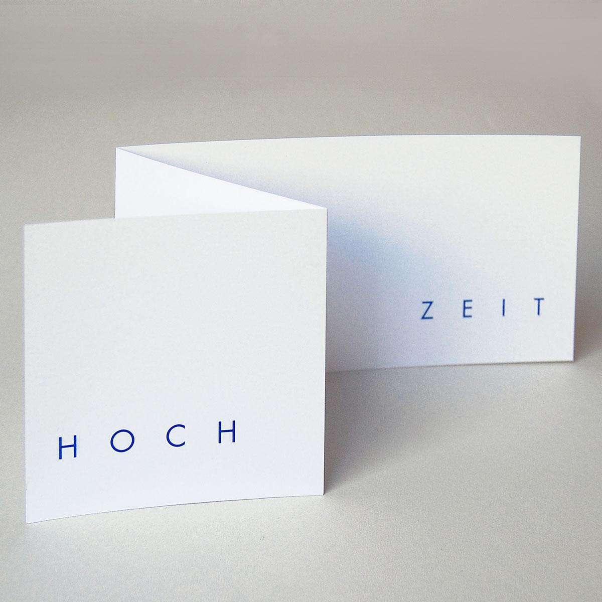 Hochzeitskarte: HOCH ZEIT (blauer Druck)