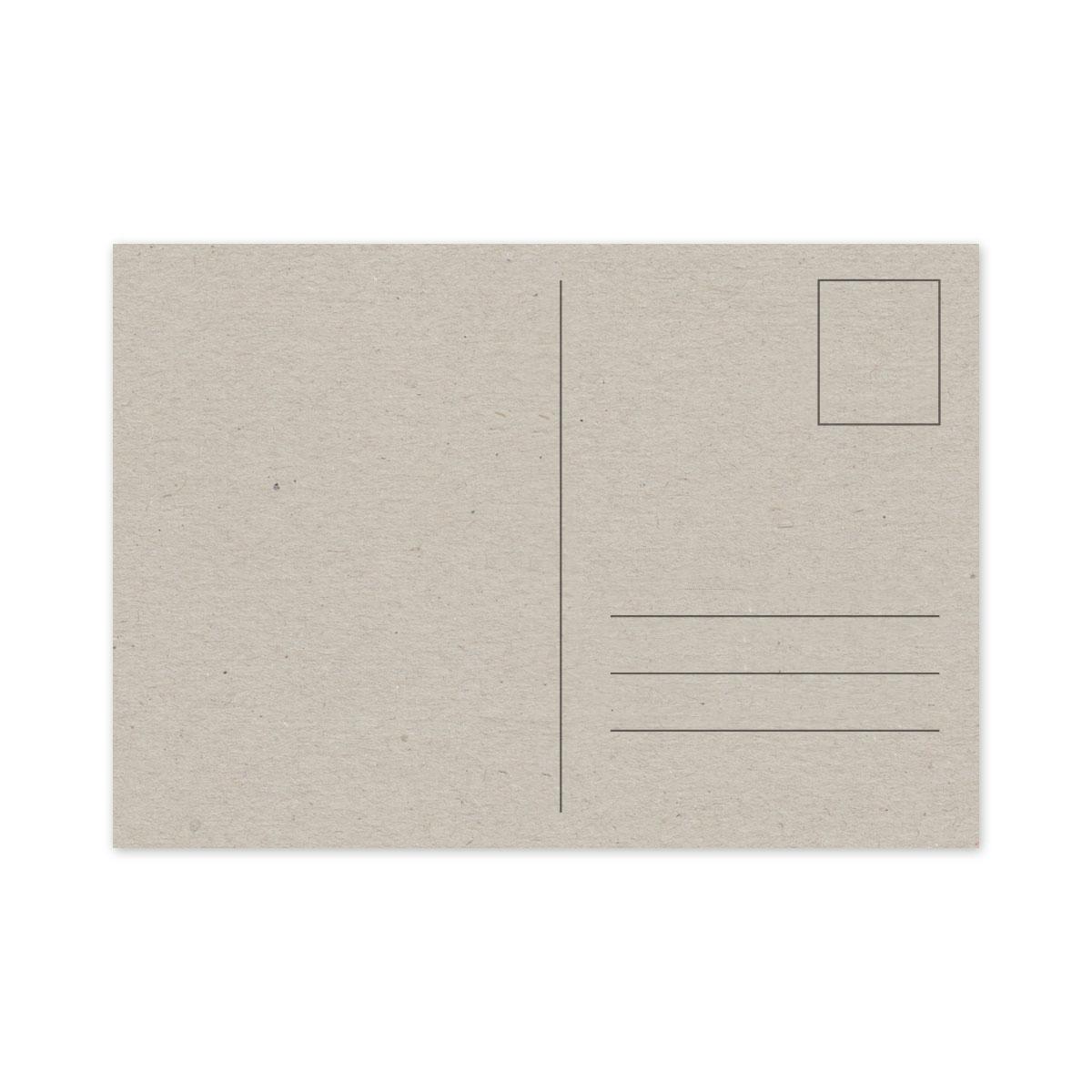 sandgraue Postkarte DIN A6 mit Postkartenvordruck (Graupappe ca. 350 g/qm)