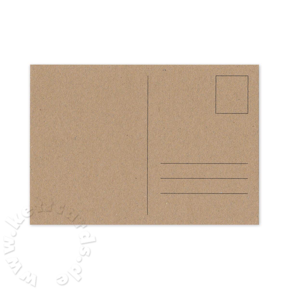 braune Recycling-Postkarte DIN A6 mit Adressfeld (Muskat 350 g/qm)