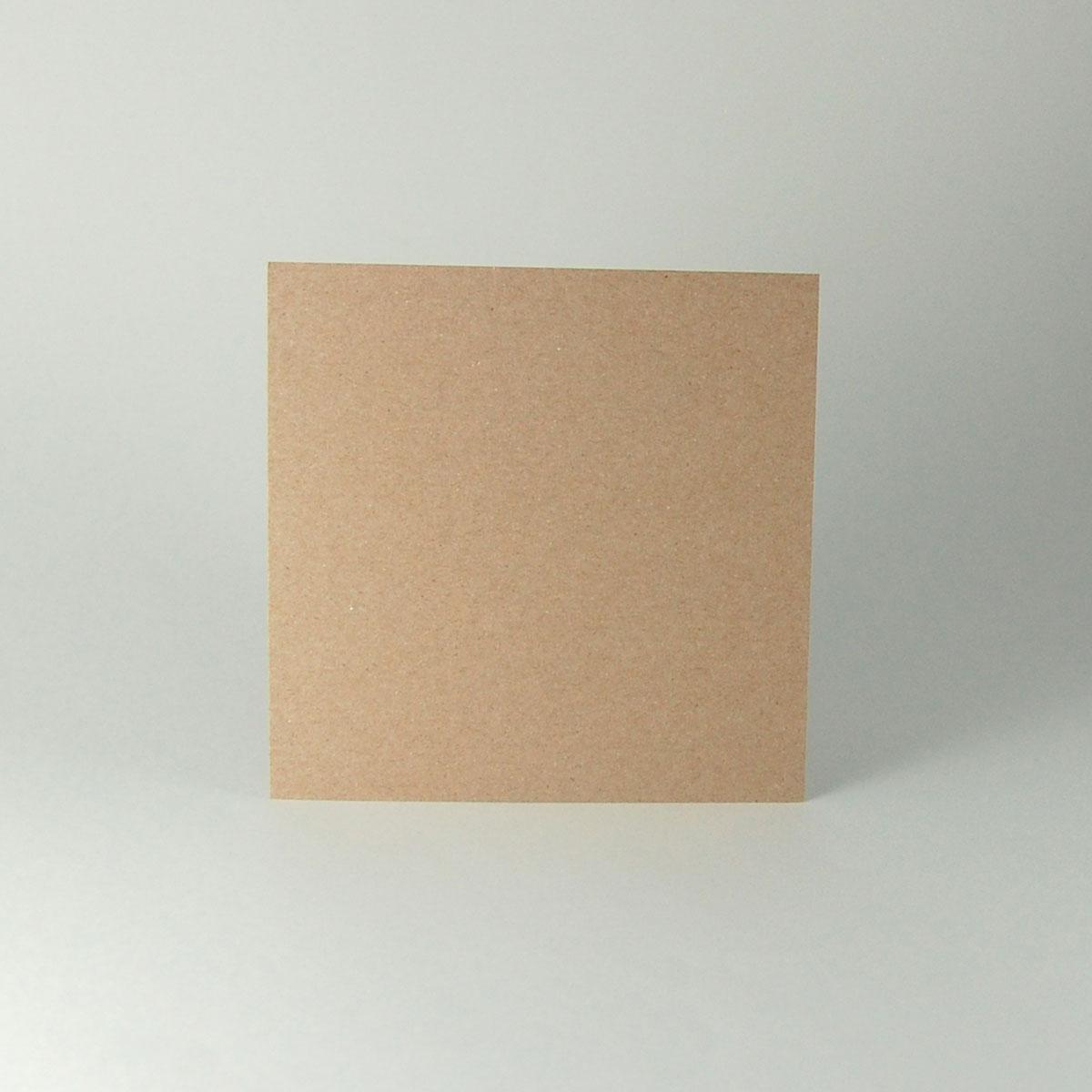 braune, quadratische Recycling-Postkarte 15 x 15 cm (Muskat 350 g/qm)