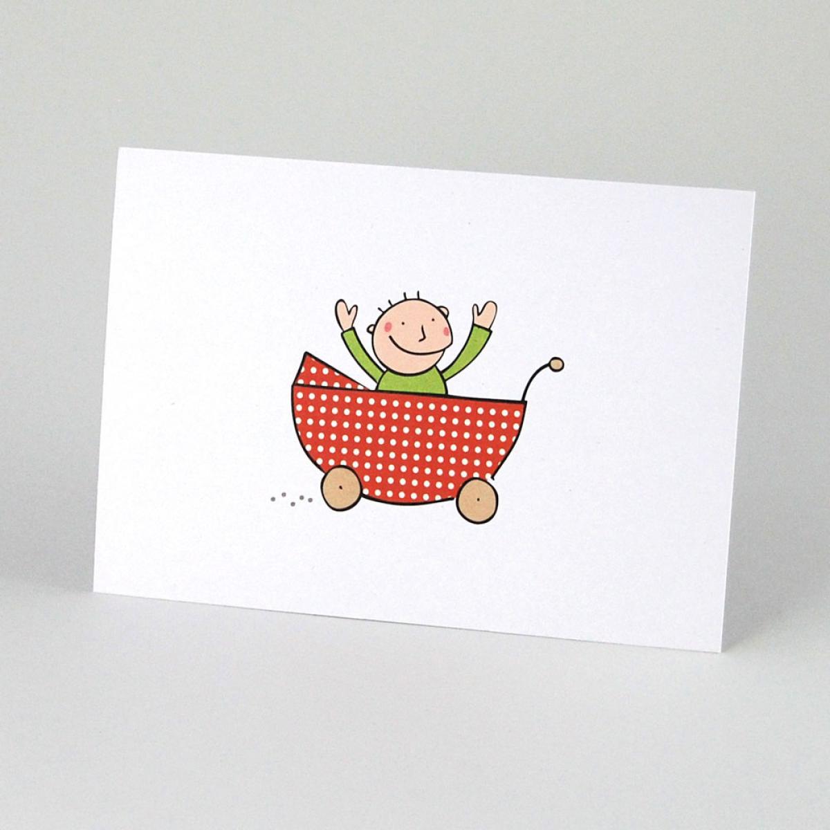 Recycling-Postkarte für Geburtsanzeigen und Glückwünsche: Kind ist da!