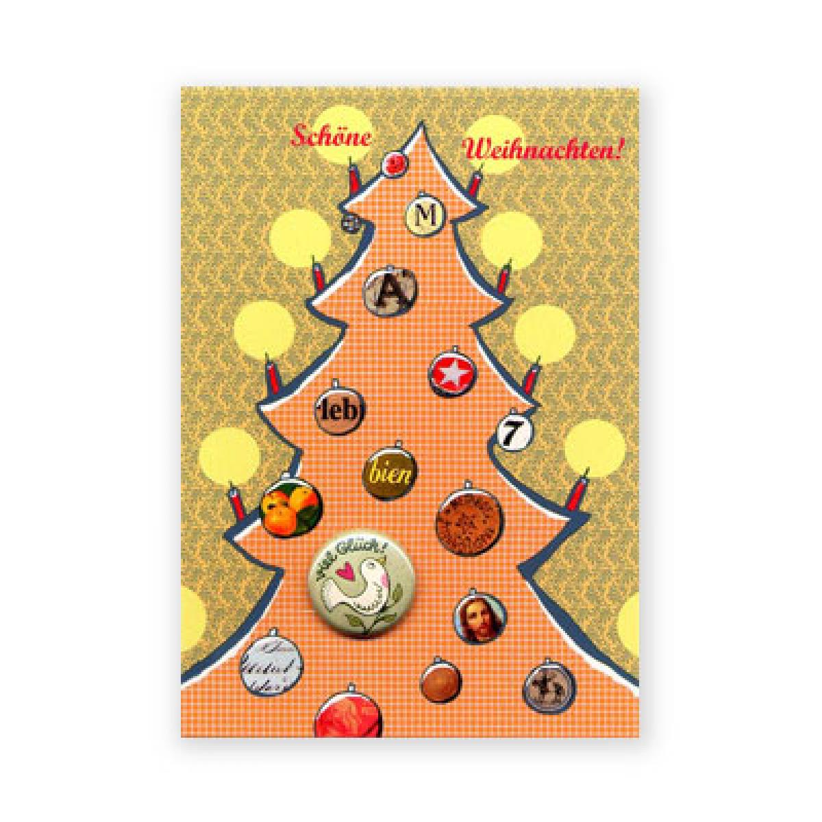 Weihnachts-Postkarte mit Button