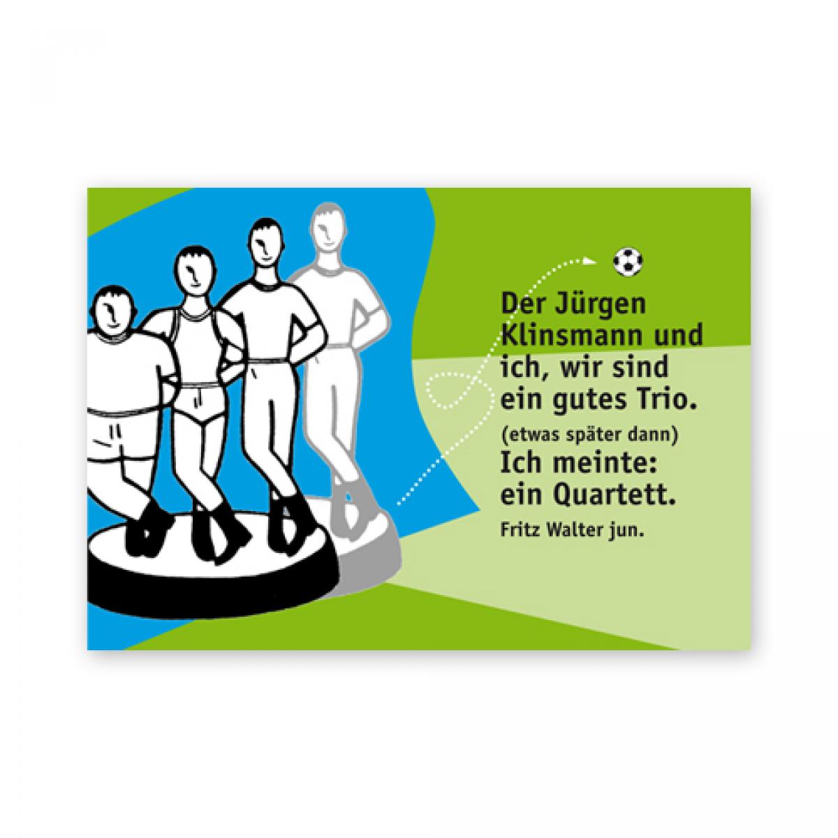 Fußball-Postkarte: Trio? Quartett?