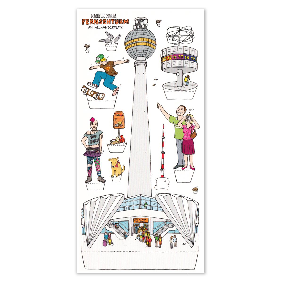 Bastelpostkarte: Berliner Fernsehturm am Alexanderplatz