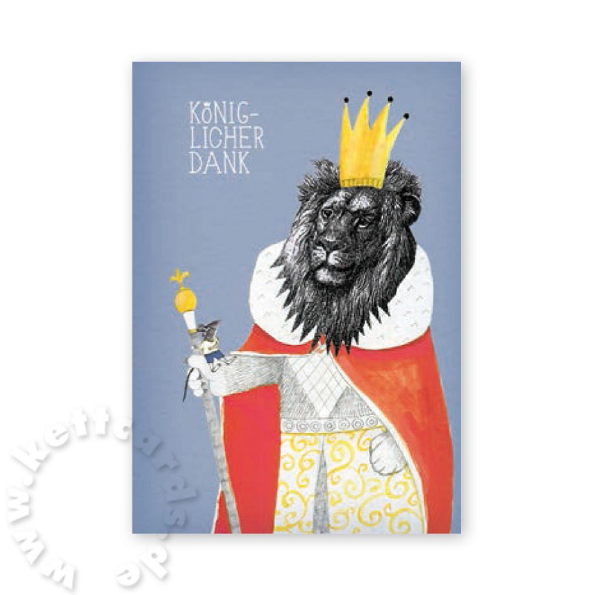 Postkarte mit Löwen: Königlicher Dank