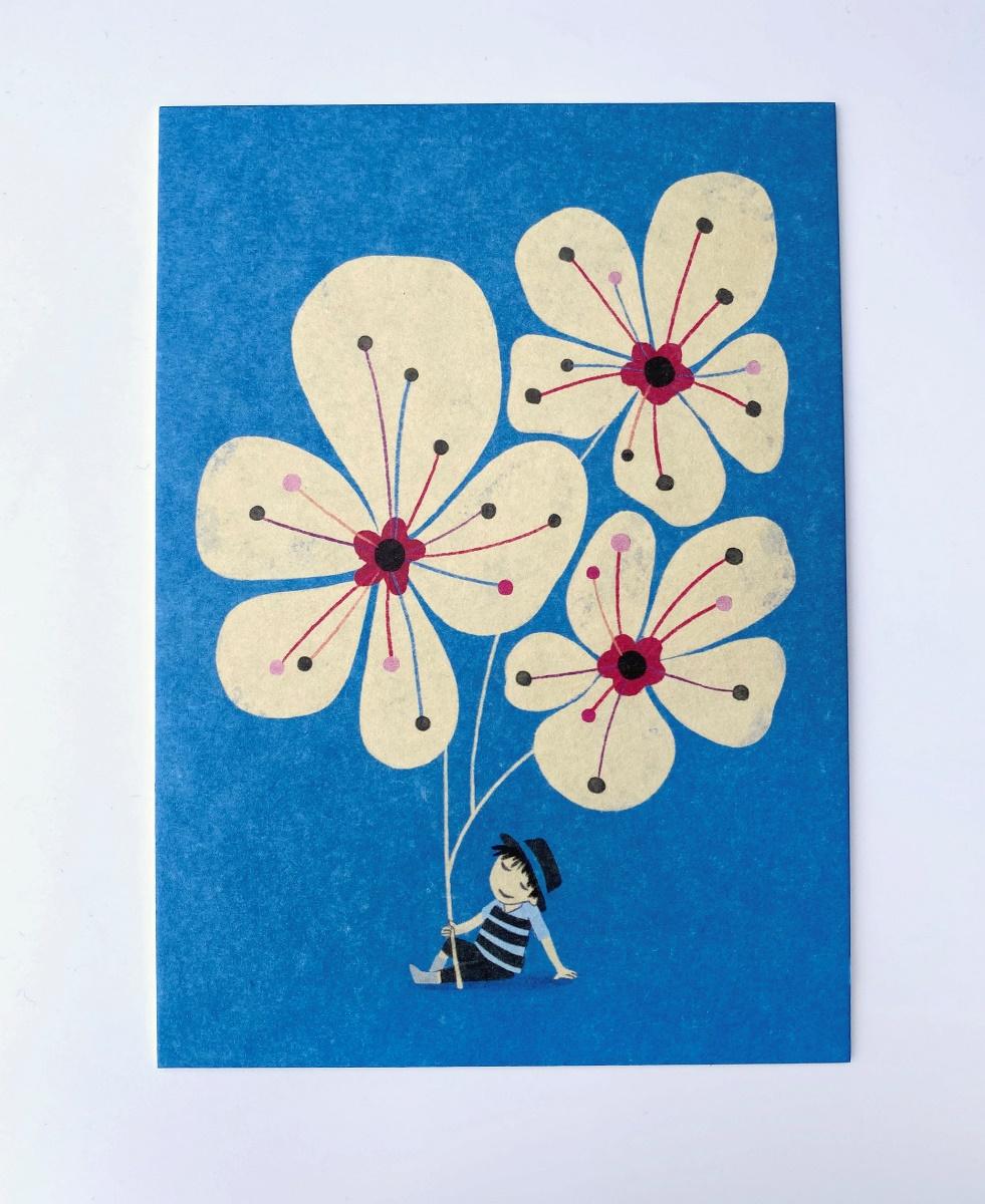 Papp-Postkarte: Kirschblüte
