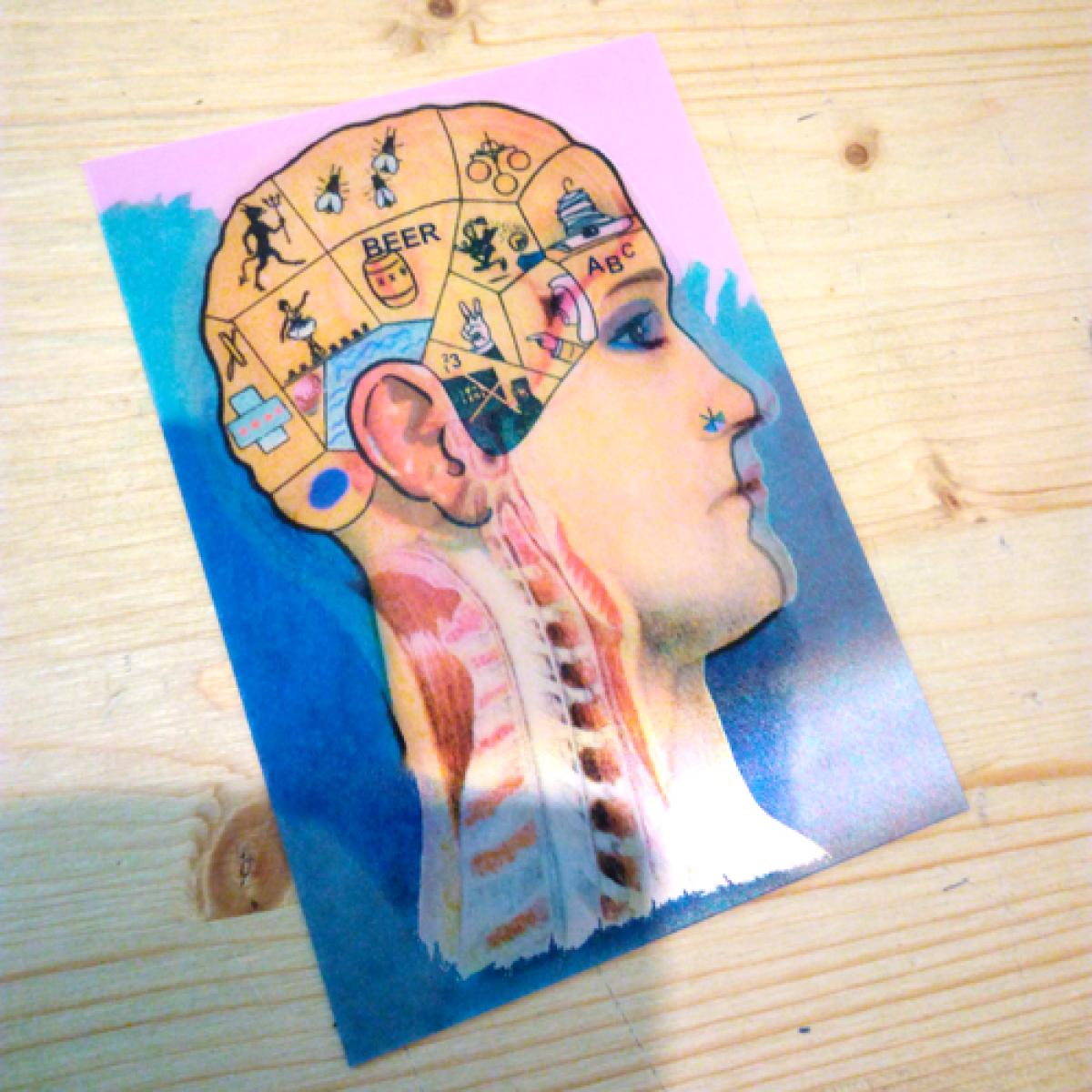 Wackelpostkarte: Gehirn