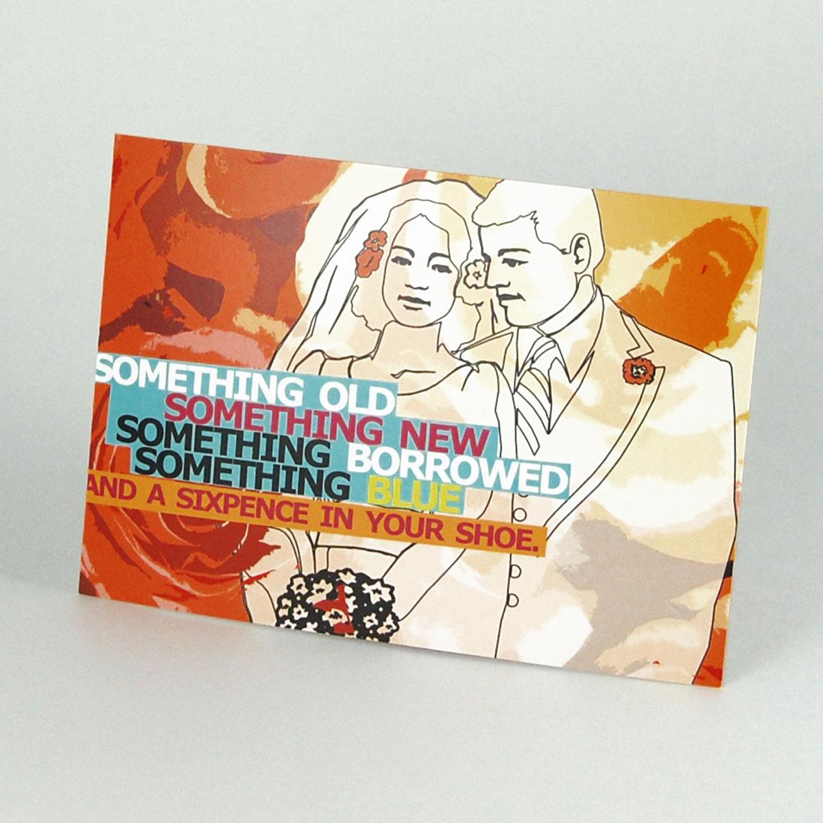 reduzierte Postkarte zur Hochzeit: Something old, something new