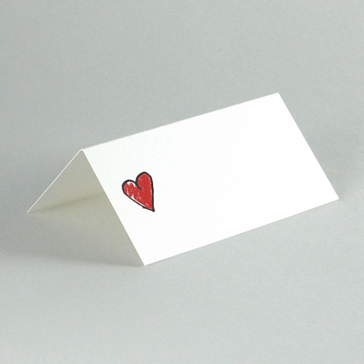 Tischkarte: rotes Herz