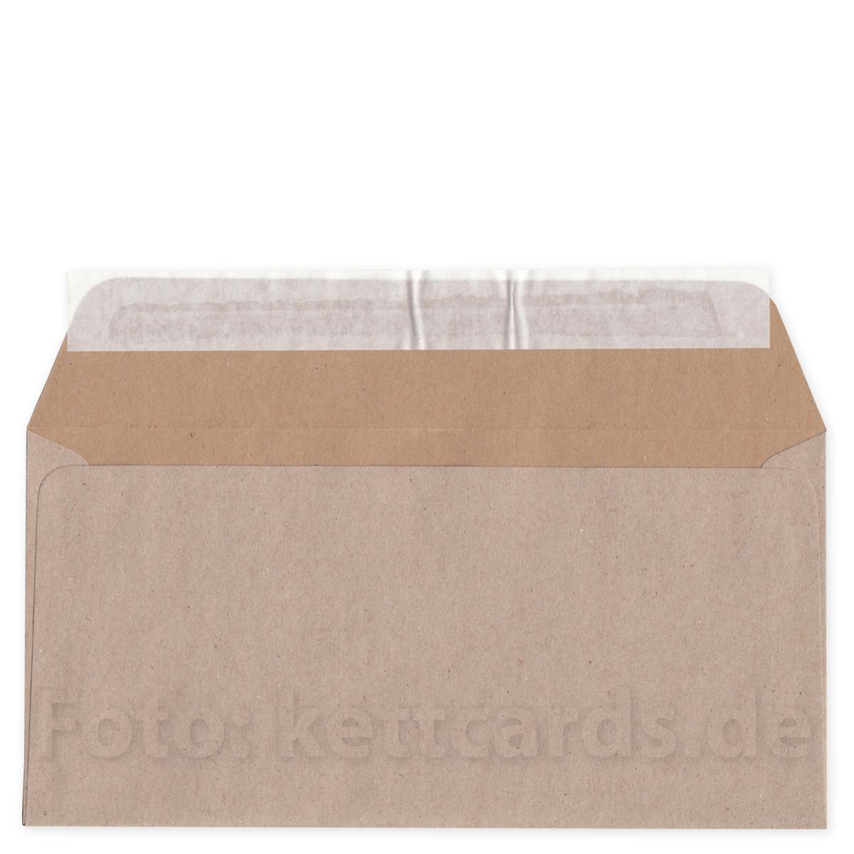 sandgrauer, haftklebender Recycling-Umschlag, DIN C6/5