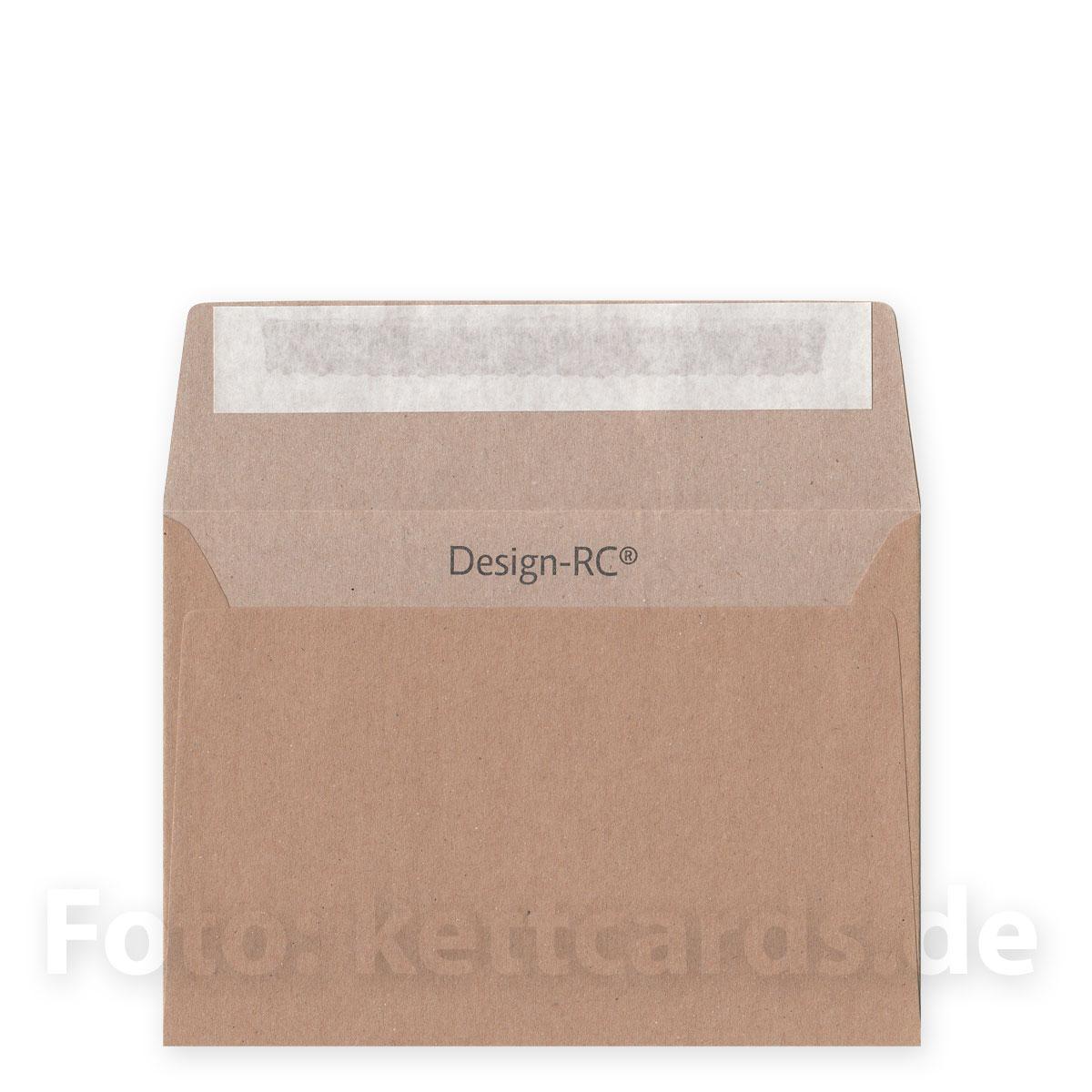 brauner, haftklebender Recycling-Umschlag, DIN C6