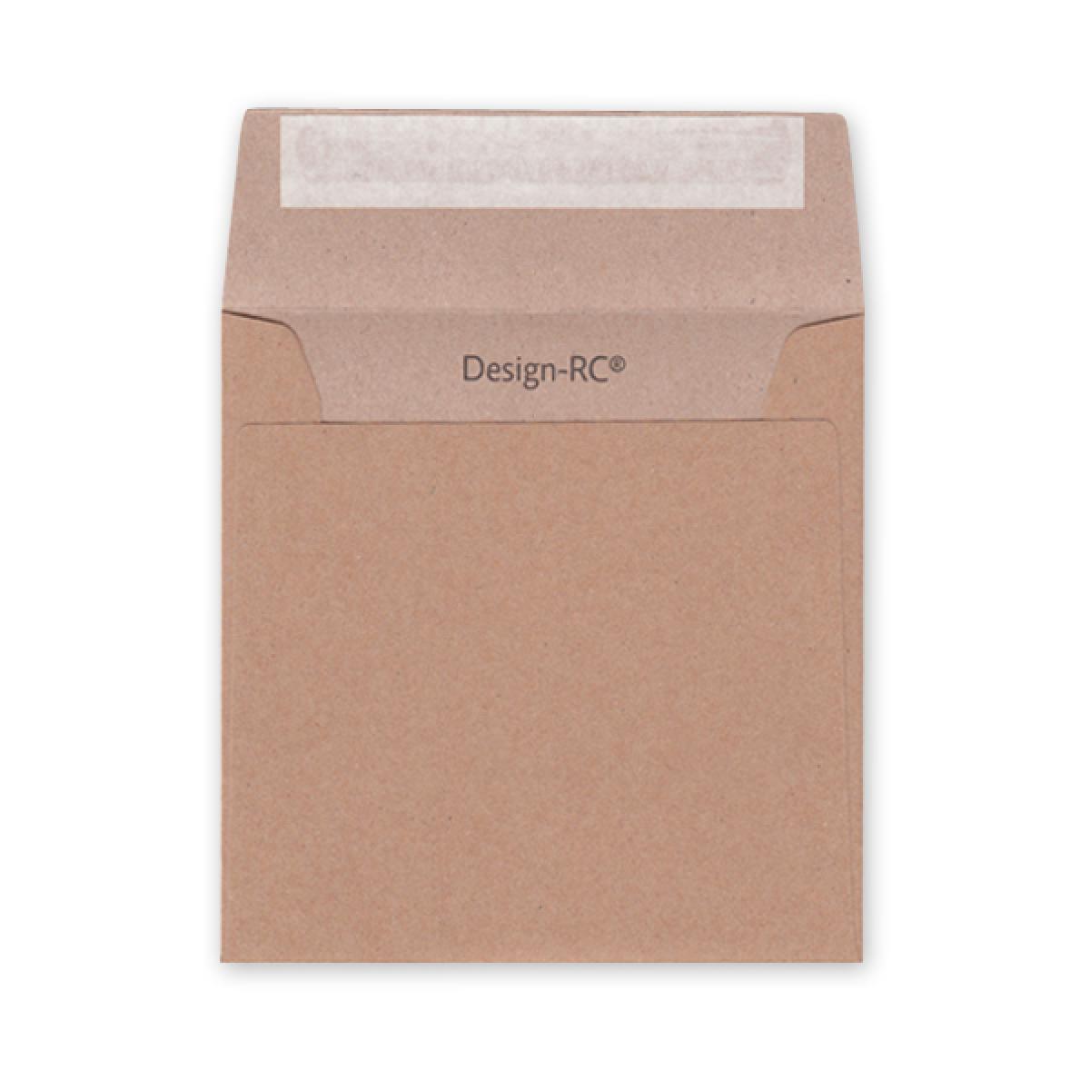 brauner, quadratischer Recycling-Umschlag, 16 x 16 cm (Muskat 140 g/qm)