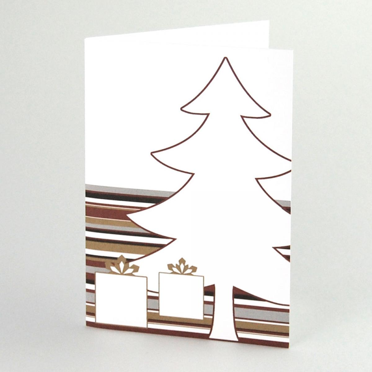 Weihnachtskarte: Baum mit Paketen