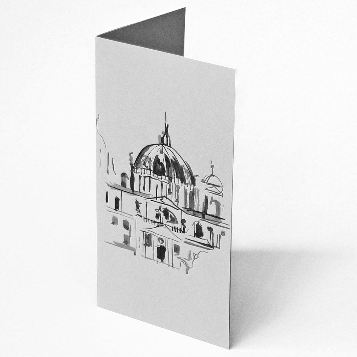 Grußkarte aus Graupappe: Berliner Dom