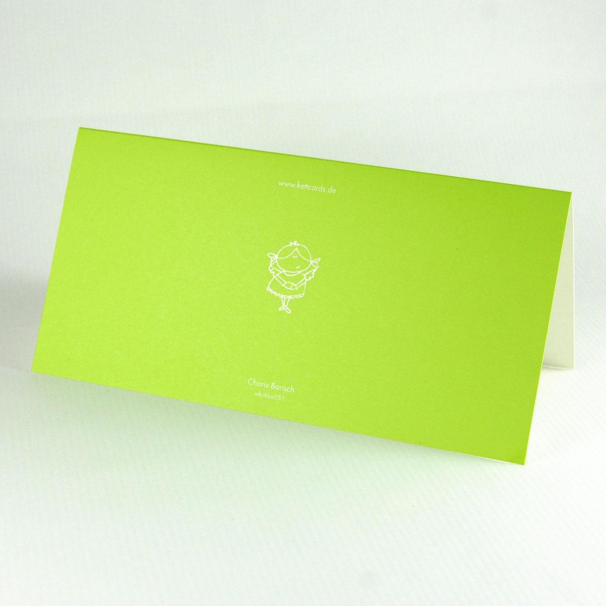 hellgrüne Recycling-Weihnachtskarte: Engelchen