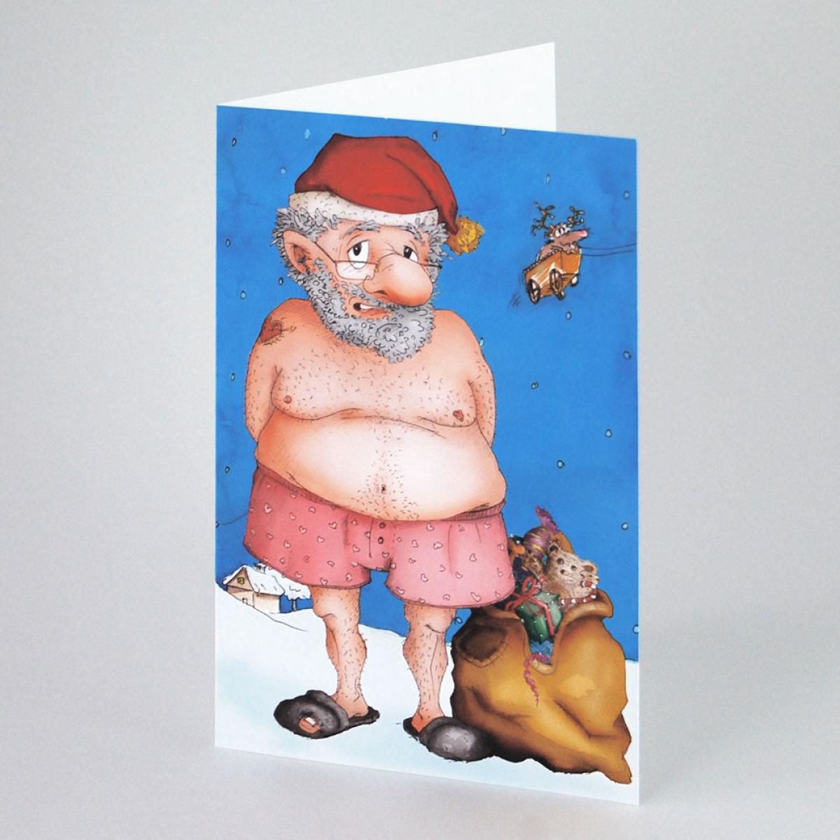 witzige Weihnachtskarte: ausgezogen