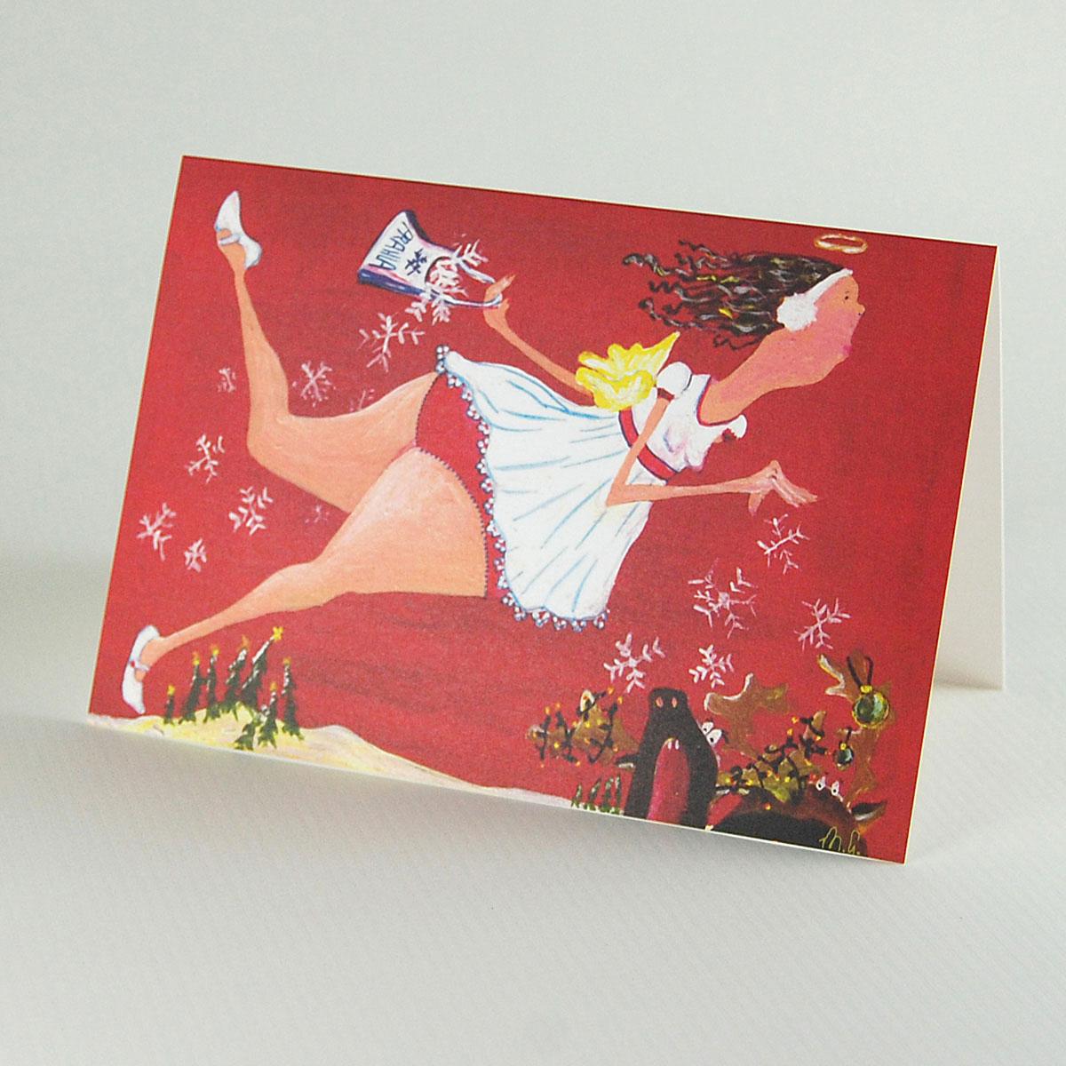 Weihnachtskarte: fliegende Elfe XXL