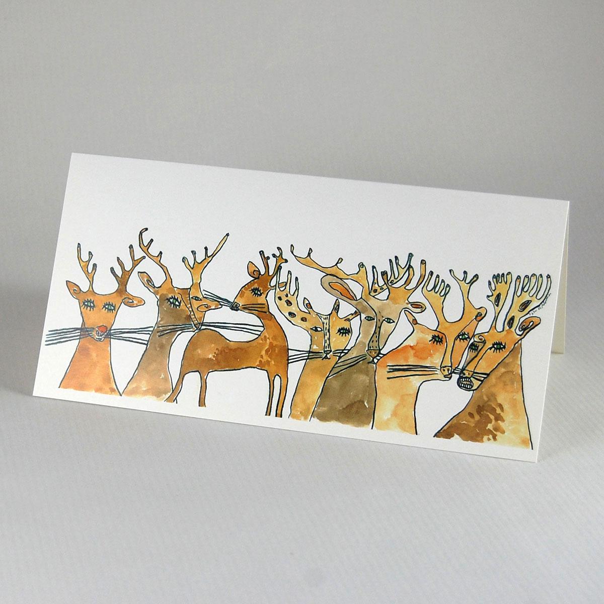 Weihnachtskarte: Rudolf und seine Freunde