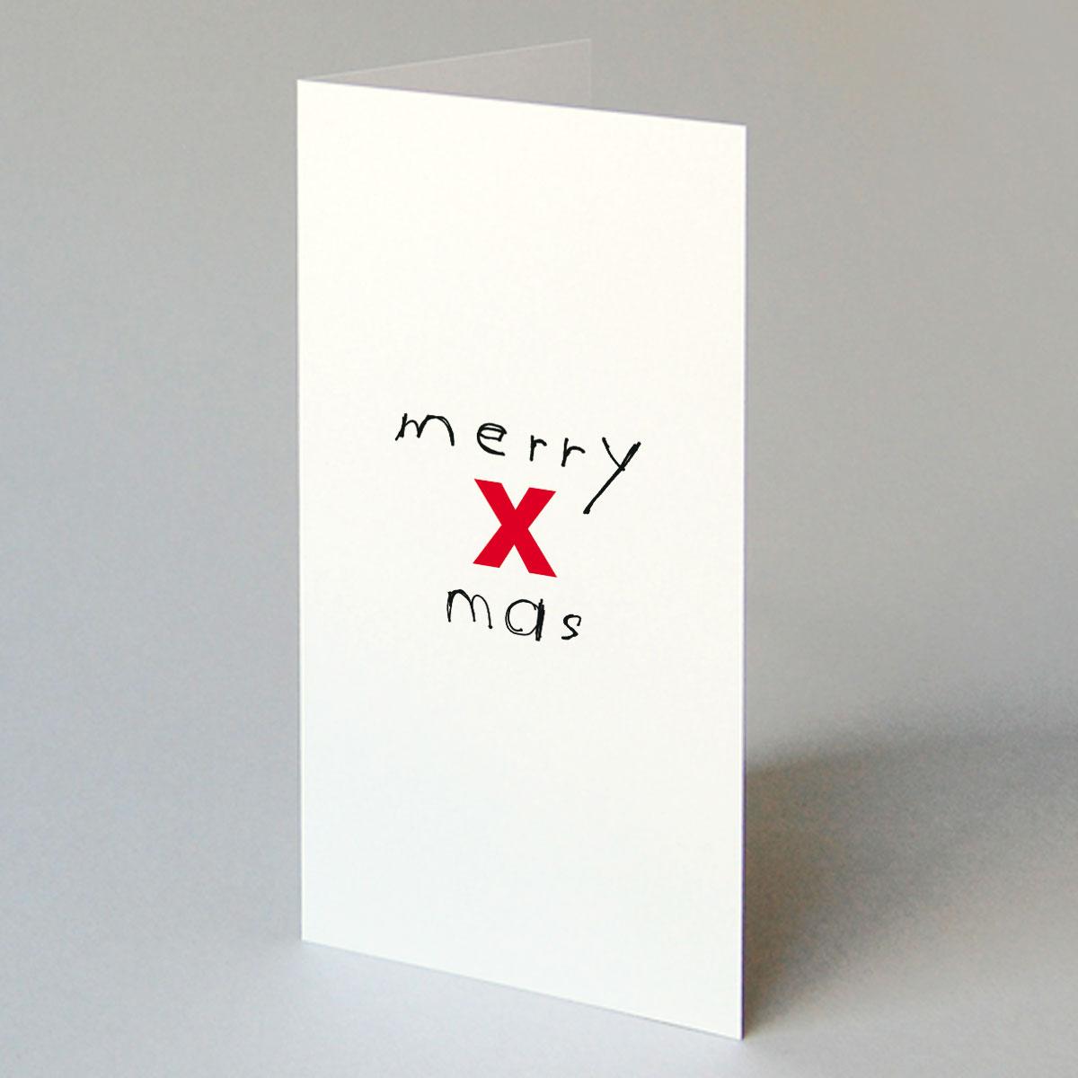 Weihnachtskarte: merry X mas