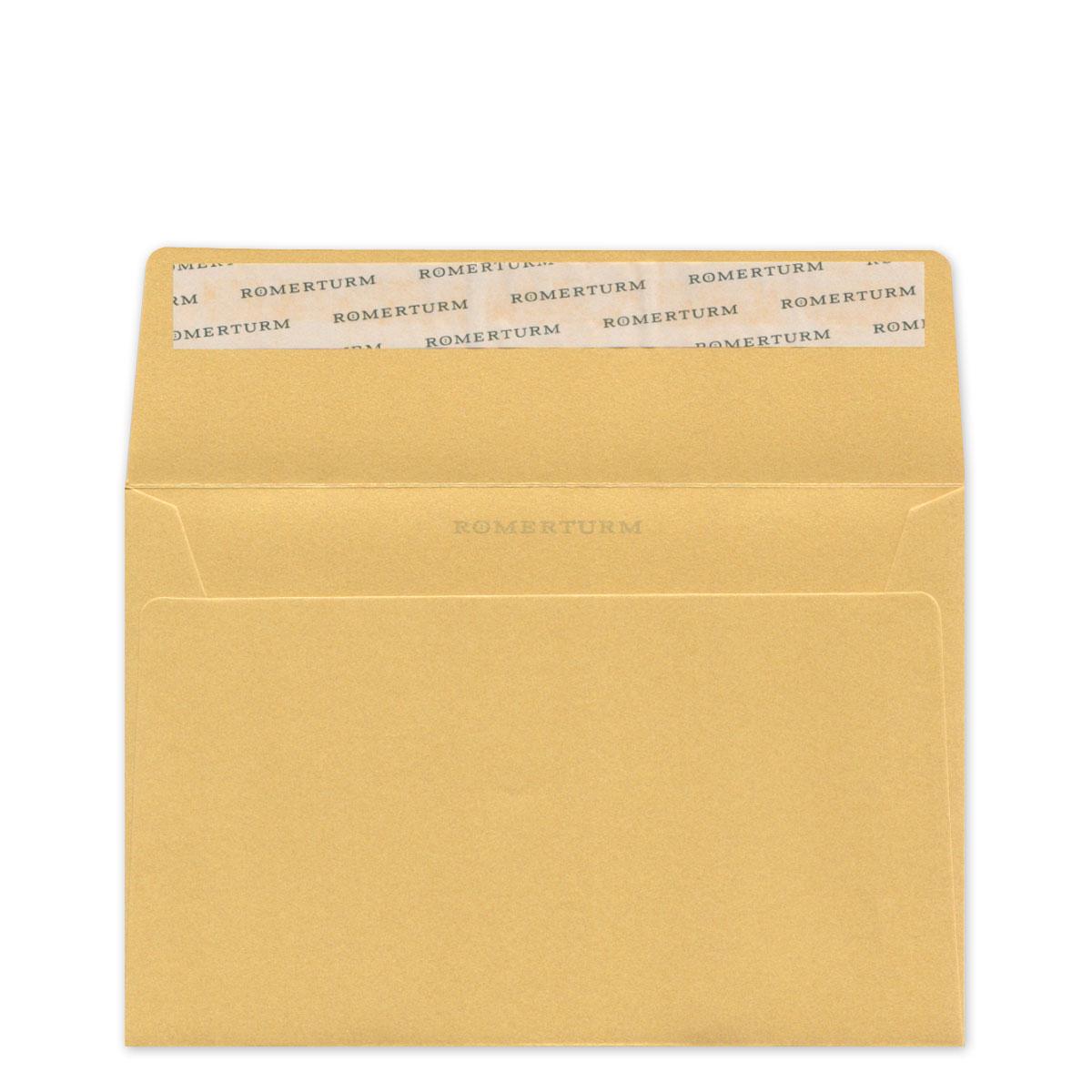 10 edle, goldene Grußkarten mit Kuverts: Wiesenkräuter