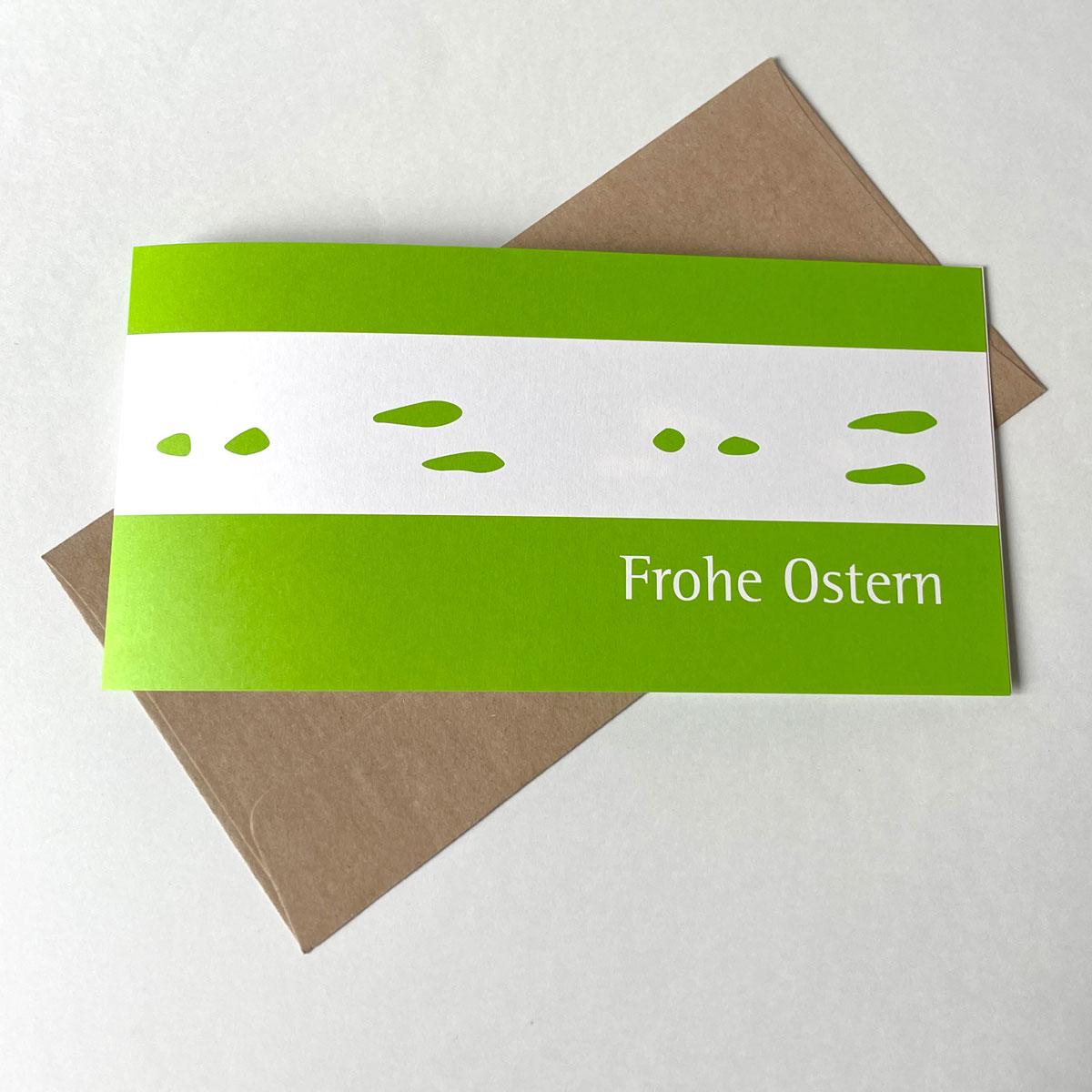 Frohe Ostern - Recycling-Osterkarte mit Recycling-Umschlag
