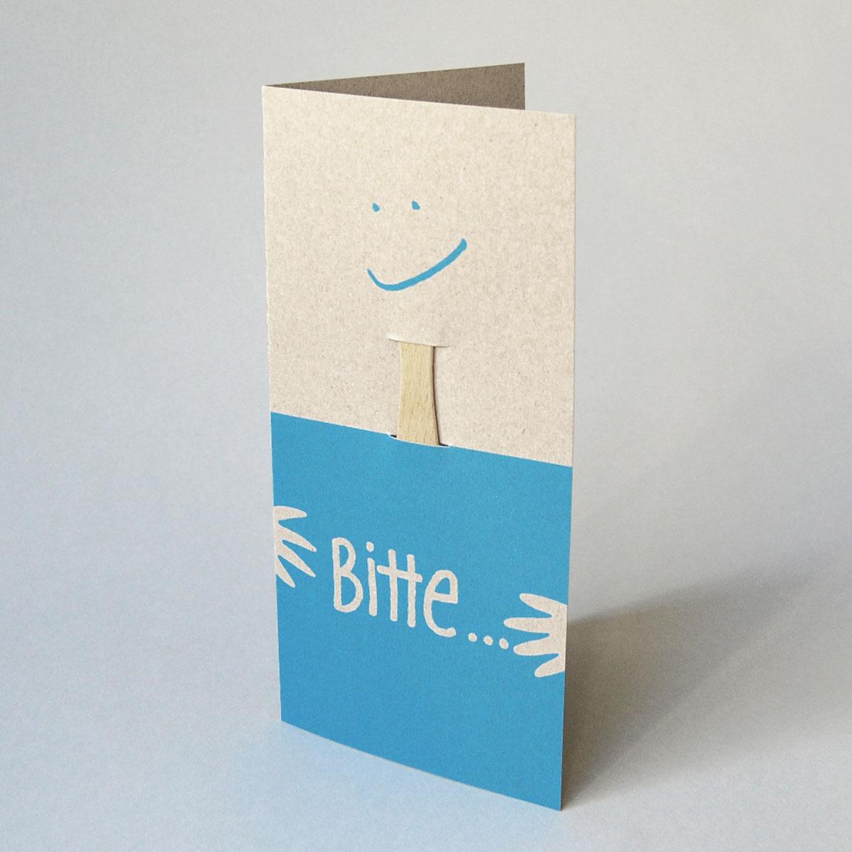 10 Recycling-Einladungskarten mit Umschlag: Zu Tisch + Eisstiel