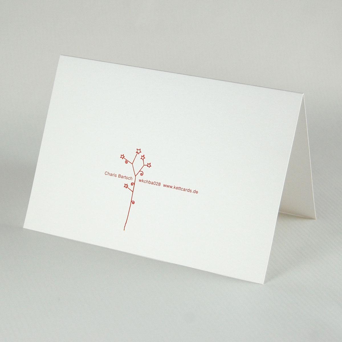 10 rote Weihnachtskarten mit Kuverts: Frohe Festtage!