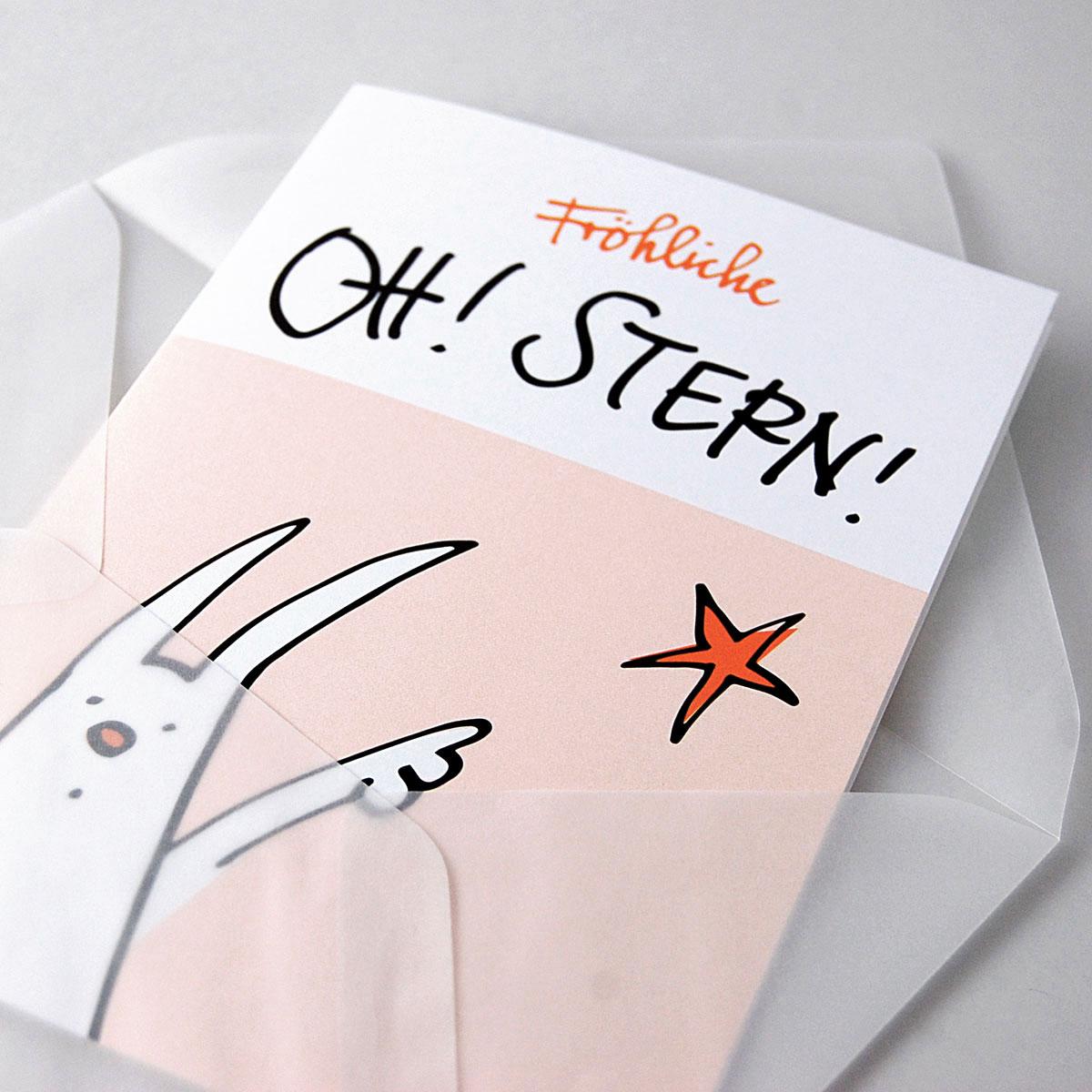 10 witzige Osterkarten mit Wortspiel: Oh! Stern!