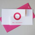 10er Set Hochzeitseinladungen mit pinken Kuverts: Wir heiraten!